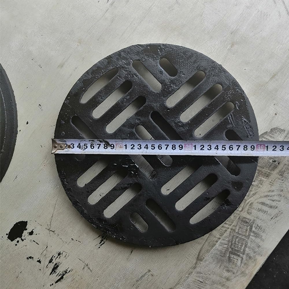 Okrągła żeliwna osłona odpływowa do rusztu kanalizacyjnego na zewnątrz – 20 cm, 30 cm, 40 cm, 45 cm, 55 cm, zamienny ruszt odpływowy (60 x 60 x 3 cm) dla wydajnego przepływu wody