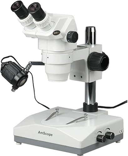 AmScope ZM-2BX - Microscopio profesional de zoom estéreo binocular, oculares EW10x, aumento de 3.35X-45X, objetivo de zoom 0.67X-4.5X, iluminación