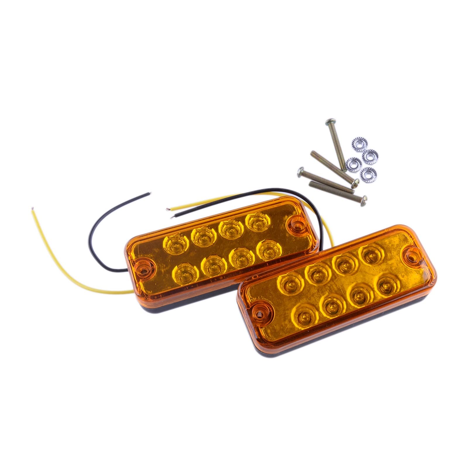 Luci Antinebbia Anteriori Auto Camion Rimorchio Camion Caravan ATV SUV UTE 2Pcs Ambra ABS Anteriore Posteriore Sinistra Destra 8 LED Luce di Posizione Laterale Lampada per Universal Bus