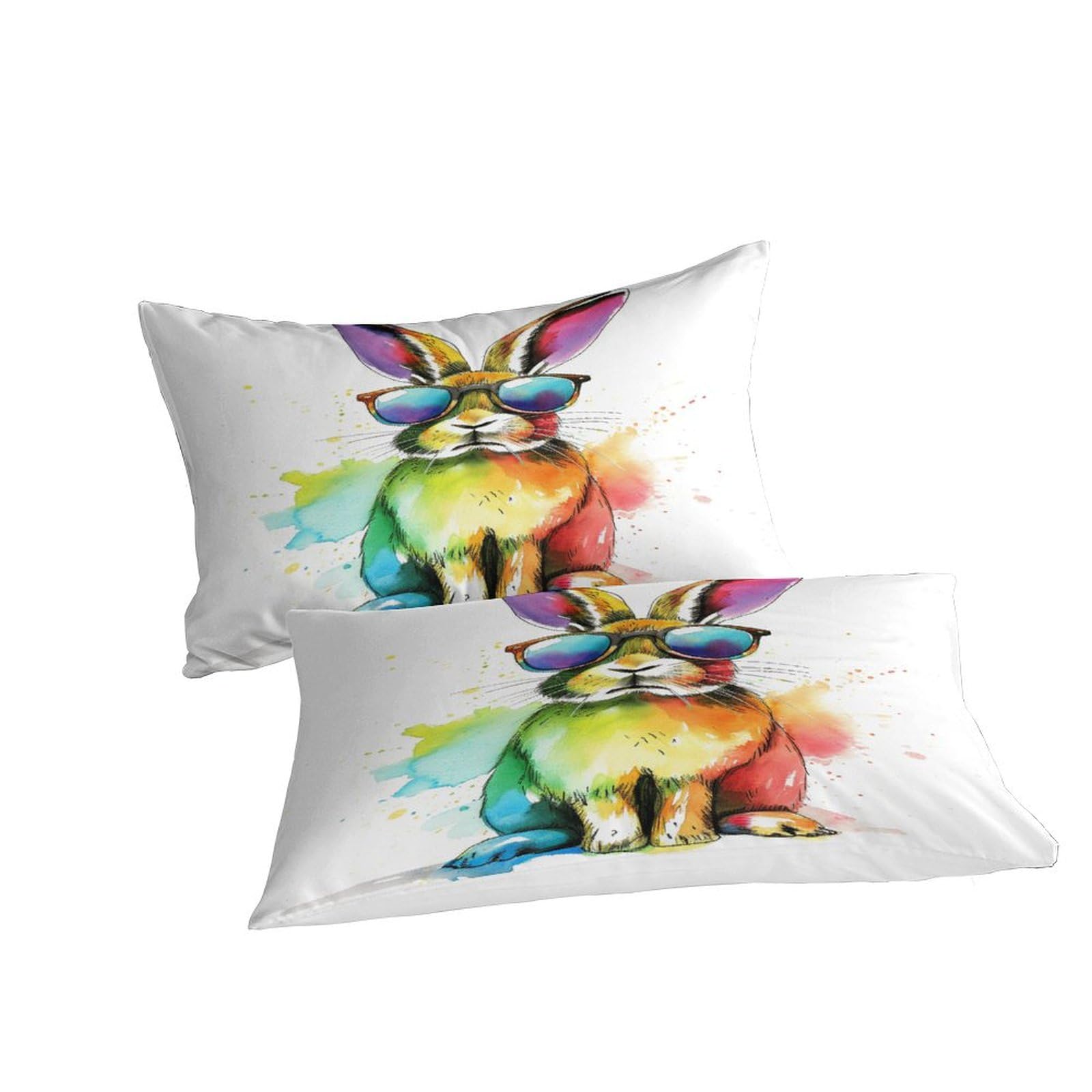 Stampato in 3D Coniglietto carino Copertina Stampata Microfibra Disegnata Set Di Biancheria Da Letto Cura Facile Con 2 Federe,Double（200x200cm）, Per Ragazzi Adulti