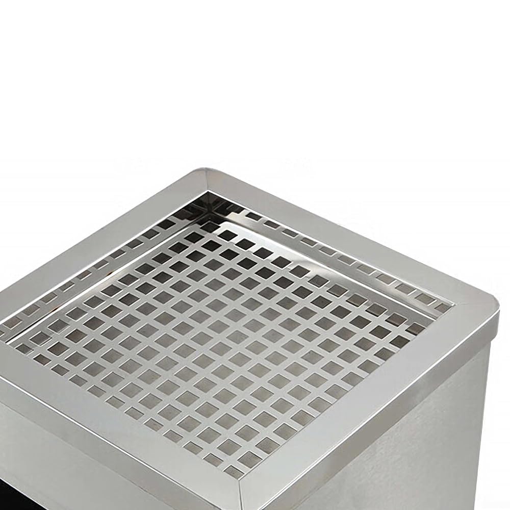HUOLE Poubelle à Cendrier d'Hôtel Poubelle de Recyclage Ordure Déchet Extérieur Ecole Unité Bureau Restaurant Hôpital-Argent (2 PC) 30 * 24 * 60cm-48L