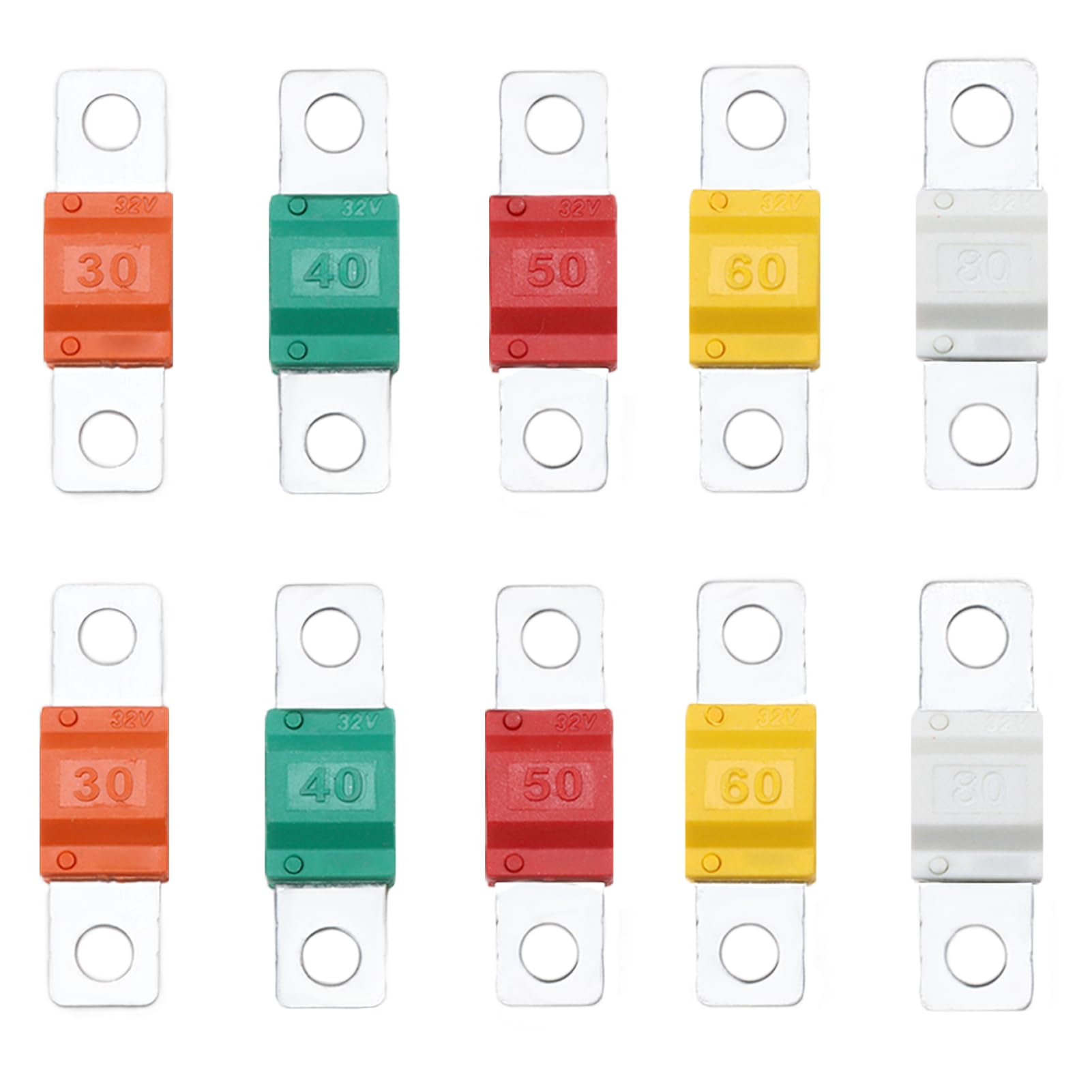 Fusible Midi à Courant élévé Bolt-on Fusible 50A Amp Rouge Pour Voitures Camions Vehicules De Construction Bus Caravanes Lot De 3 50a 82386133