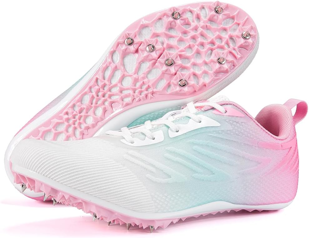 Track and Fields Sneakers Mens Womens Track Running Shoes Athletes Sprinter Racing Shoes Spikes Track Shoes for Students Boys Girls
