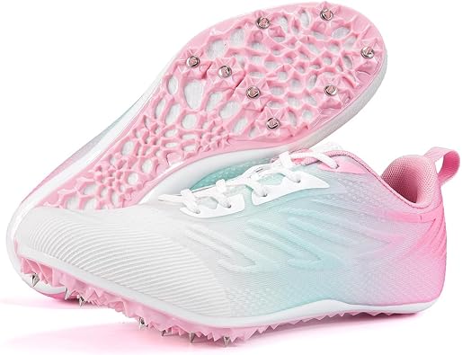 Track and Fields Sneakers Mens Womens Track Running Shoes Athletes Sprinter Racing Shoes Spikes Track Shoes for Students Boys Girls