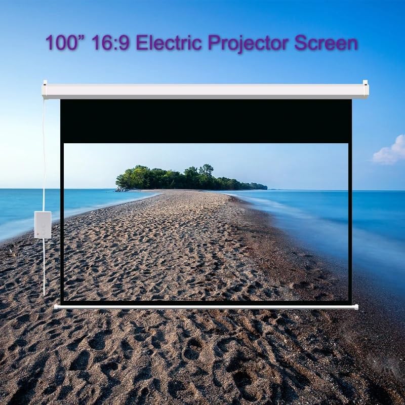 Pantalla de proyección eléctrica 100 pulgadas 16:9 miniatura 4