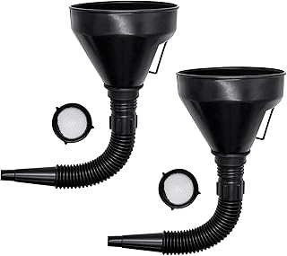 Large Car Funnel for Petrol, LONTOM 2pcs Flexible Plastic Fuel Funnels Car for Multifunctional Funnel with Filter and Wide Mouth for Motorcycle Car Oil Petrol Gasoline and Household Uses