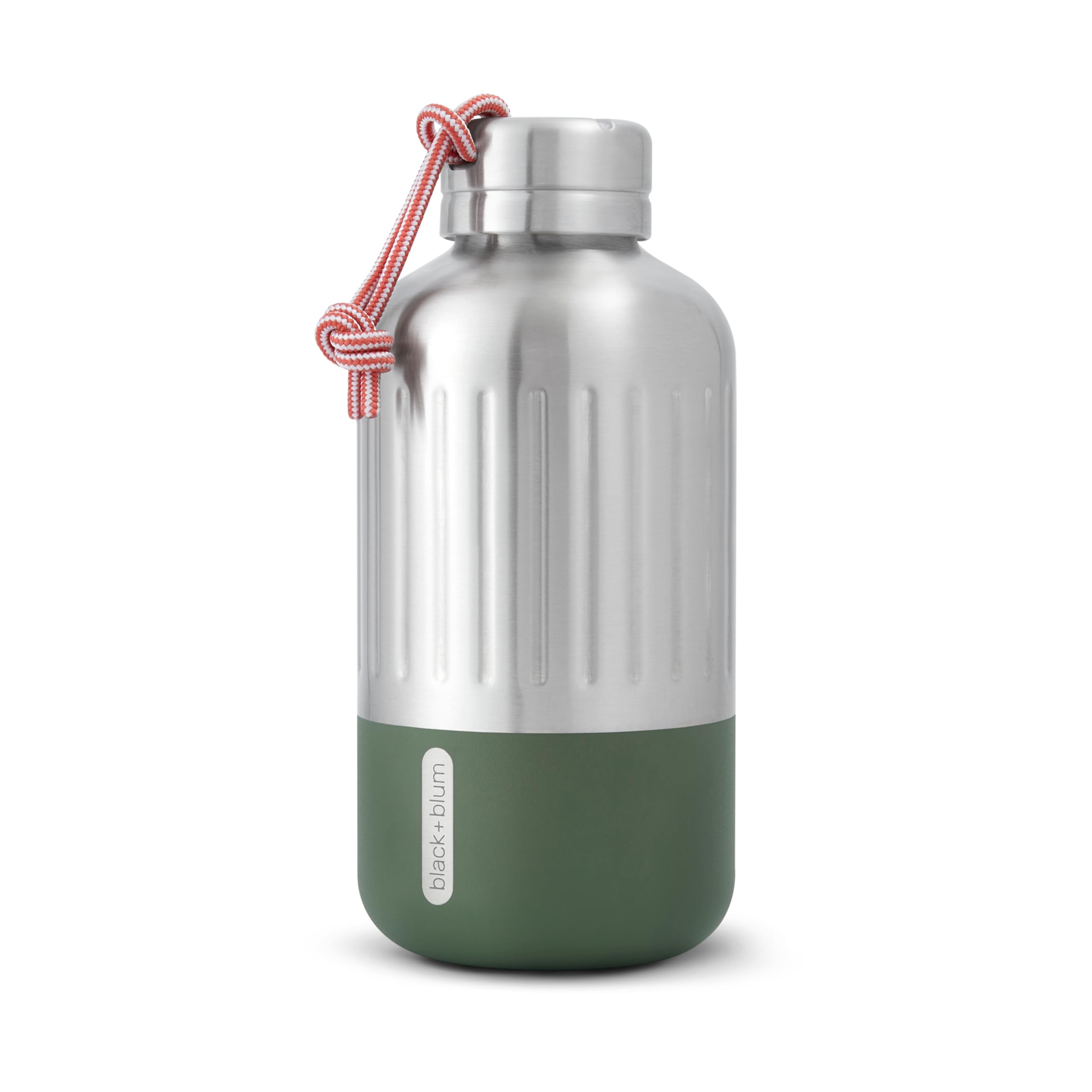Black + Blum Olive Black+Blum Explorer Vacuum Flask - Stainless Steel Leak Proof Water Bottle With Carry Loop - Bpa Free Drinks Bottle For Hot Or Cold Drinks, Hiking And Gym - Small, 650Ml