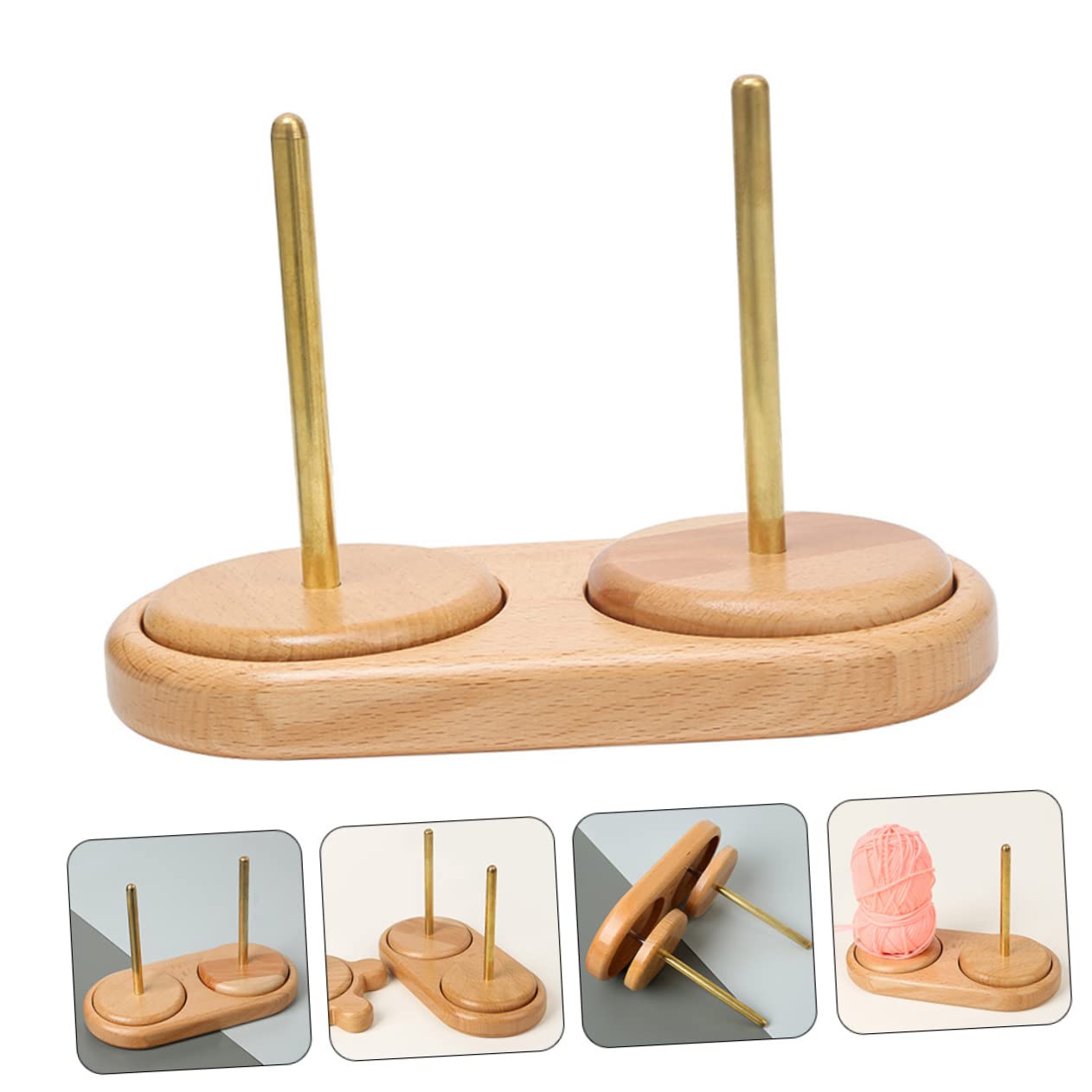 Support Bobine Fil Couture Bois Rack De Rangement Rotatif pour Pelote à Tricoter Accessoire Pratique pour Crochet Et Travaux Manuels à Domicile