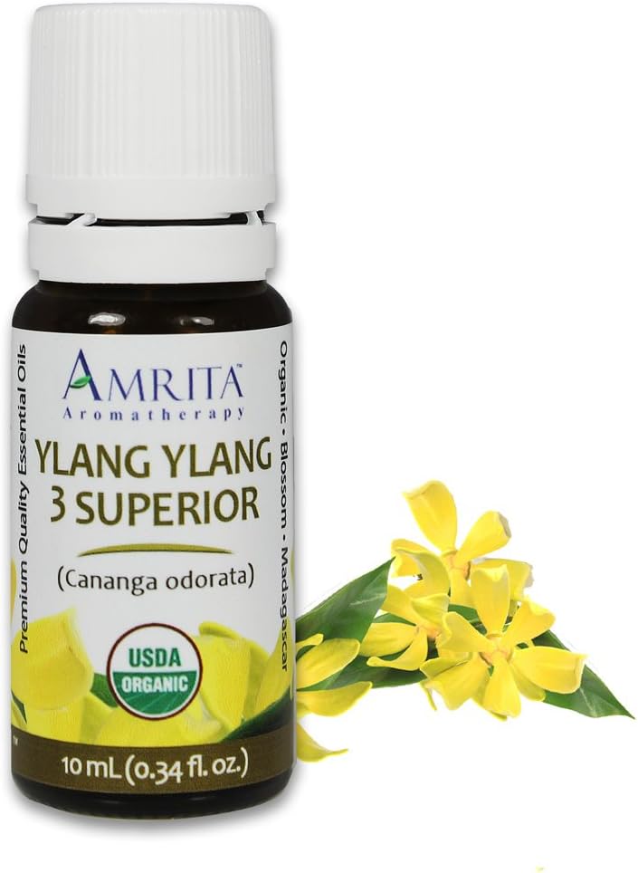 Organic Ylang Ylang, Superior Essential Oil - Cananga odorata - 100% Pure Undiluted & Therapeutic Grade, Premium Quality Aromatherapy Oils, Tested & Verified - 10ML