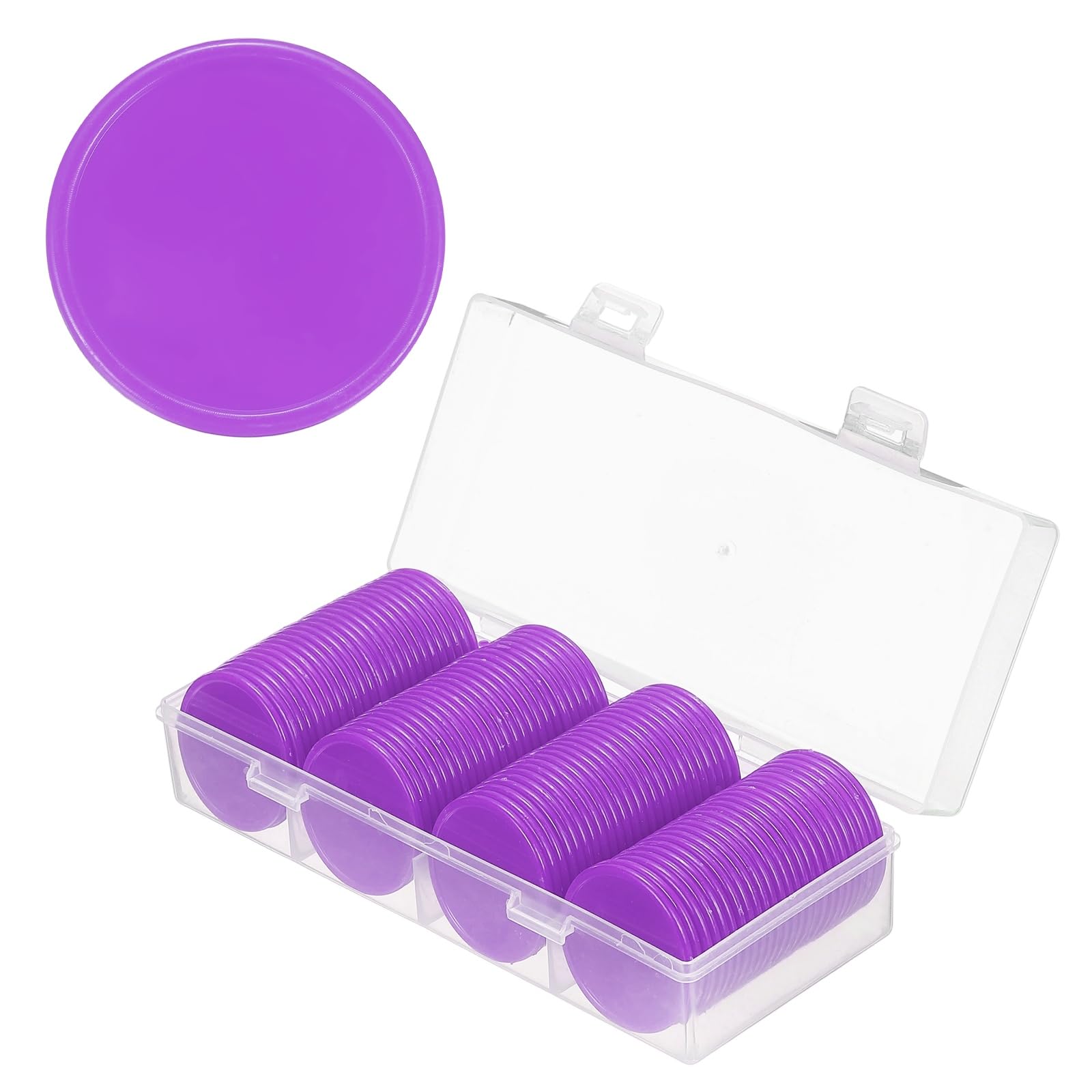 sourcing map 100Pcs Plastic Poker Chips, 37mm, Dark Purple