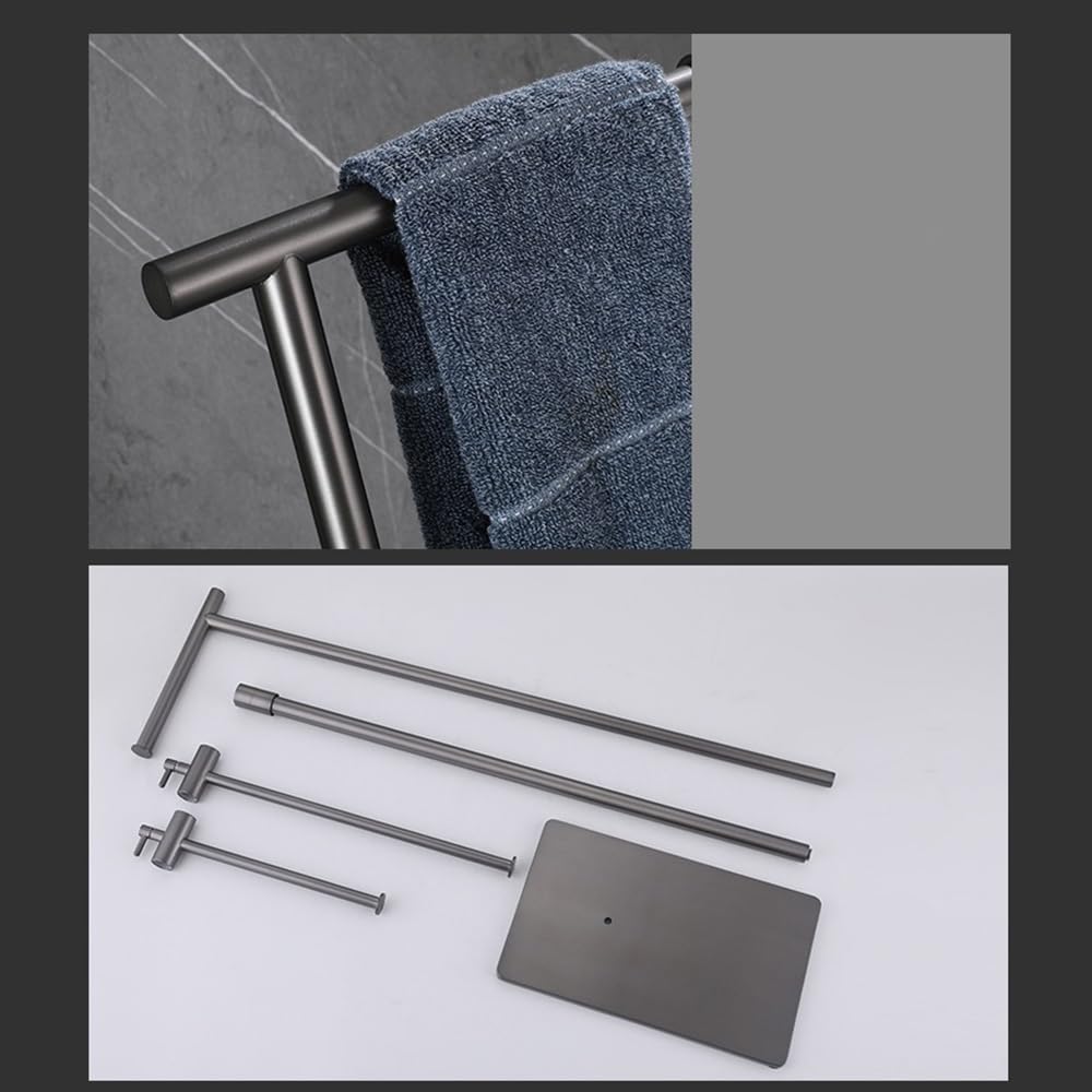 Portasciugamani Autoportante Portasciugamani mobile da terra Portasciugamani verticale mobile girevole rialzato for bagno in acciaio inossidabile senza punzonatura Portasciugamani da Terra(Bianco)