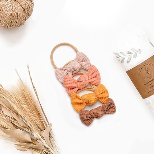Miniatura 2 de Niceye Paquete de 12 diademas para el pelo para niñas y bebés, cintas elásticas de nailon para el pelo para recién nacidos, accesorios para el