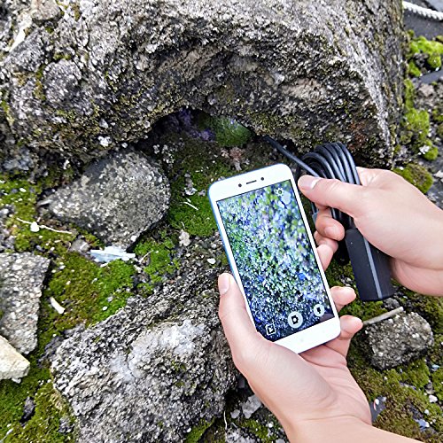 Wireless Endoscope Camera, NIDAGE WiFi 5.5mm 1080P HD Borescope Inspection Camera for iPhone Android, 2MP Semi-Rigid Snake Camera for Inspecting Motor Engine Sewer Pipe Vehicle (33FT)