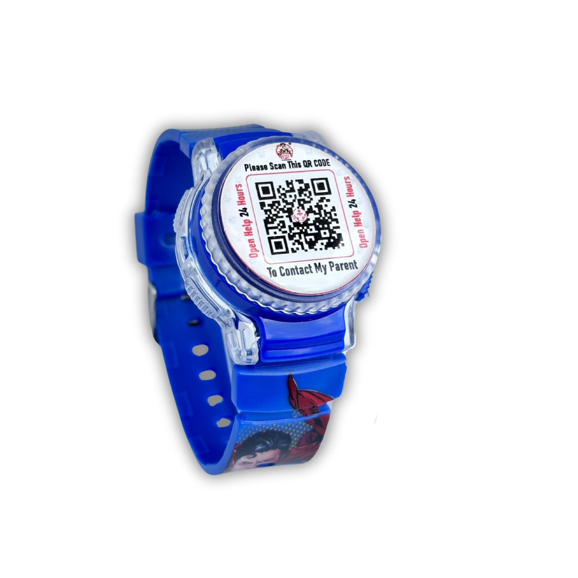 Smart Child Wrist Watch For Kid Safety | Allow people to inform you about your Lost Child with exact Location | QR based Technology for Lost Child, Add multiple Contact | Combo (2, Blue)