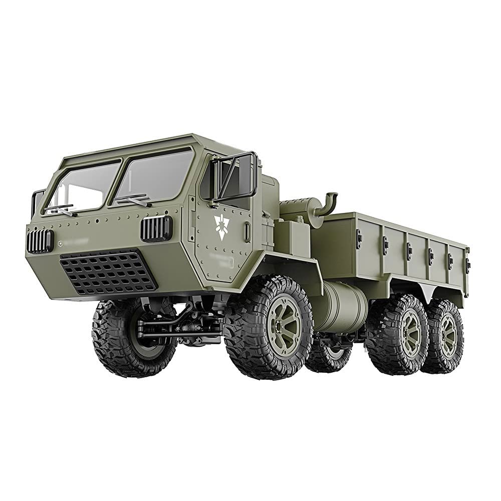 Genérico Camión RC Todoterreno 6wd con Función De Transporte, Carrocería Antiexplosión, Faros Led Y Neumáticos Huecos para Terrenos Difíciles