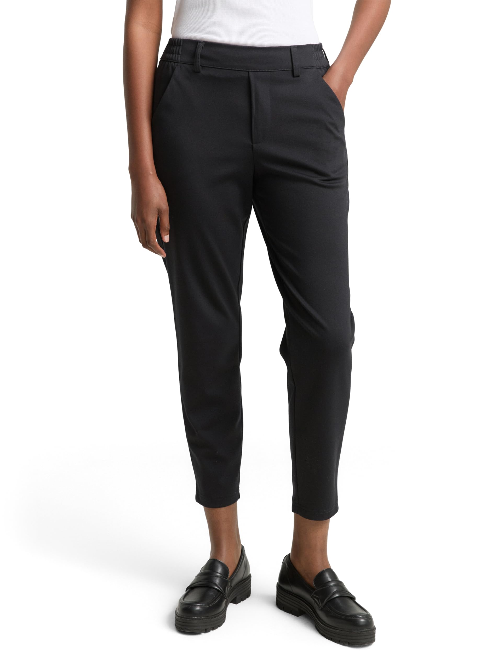 Tom Tailor 1021175 Pantalon Décontracté avec Taille Élastique Femme