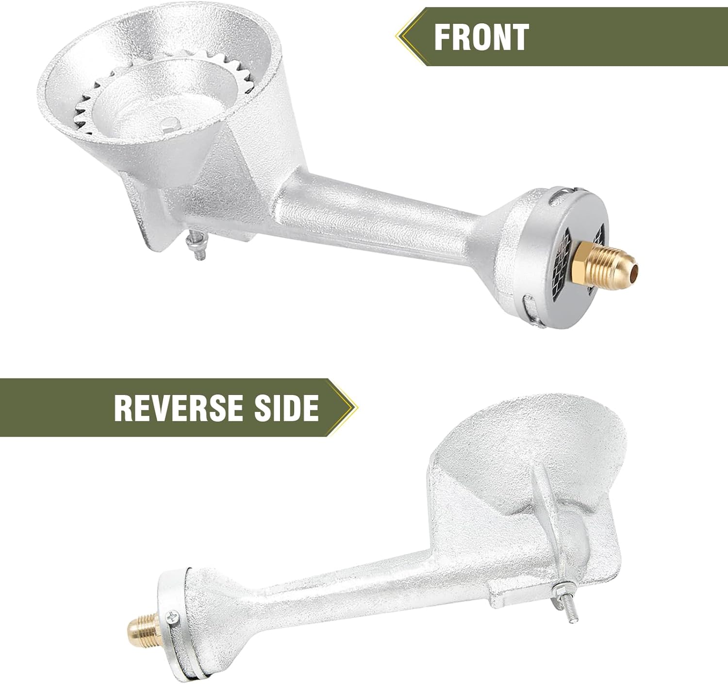 BESTFIRE High Pressure Cast-Iron Propane Burner Head,Taper Burner Head with 20 PSIG Adjustable High Pressure Propane Regulator with Hose and Brass Fitting for Propane Burner Head for Cooking Outdoor