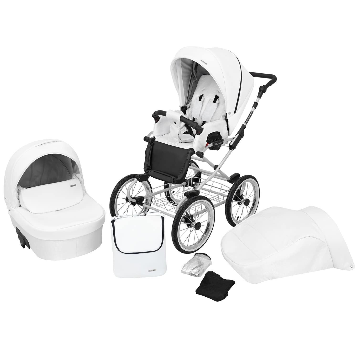 Passeggino per bambini 2 in 1 navicella carrozzina accessoti KUNERT Romantic retro 2in1 passeggini