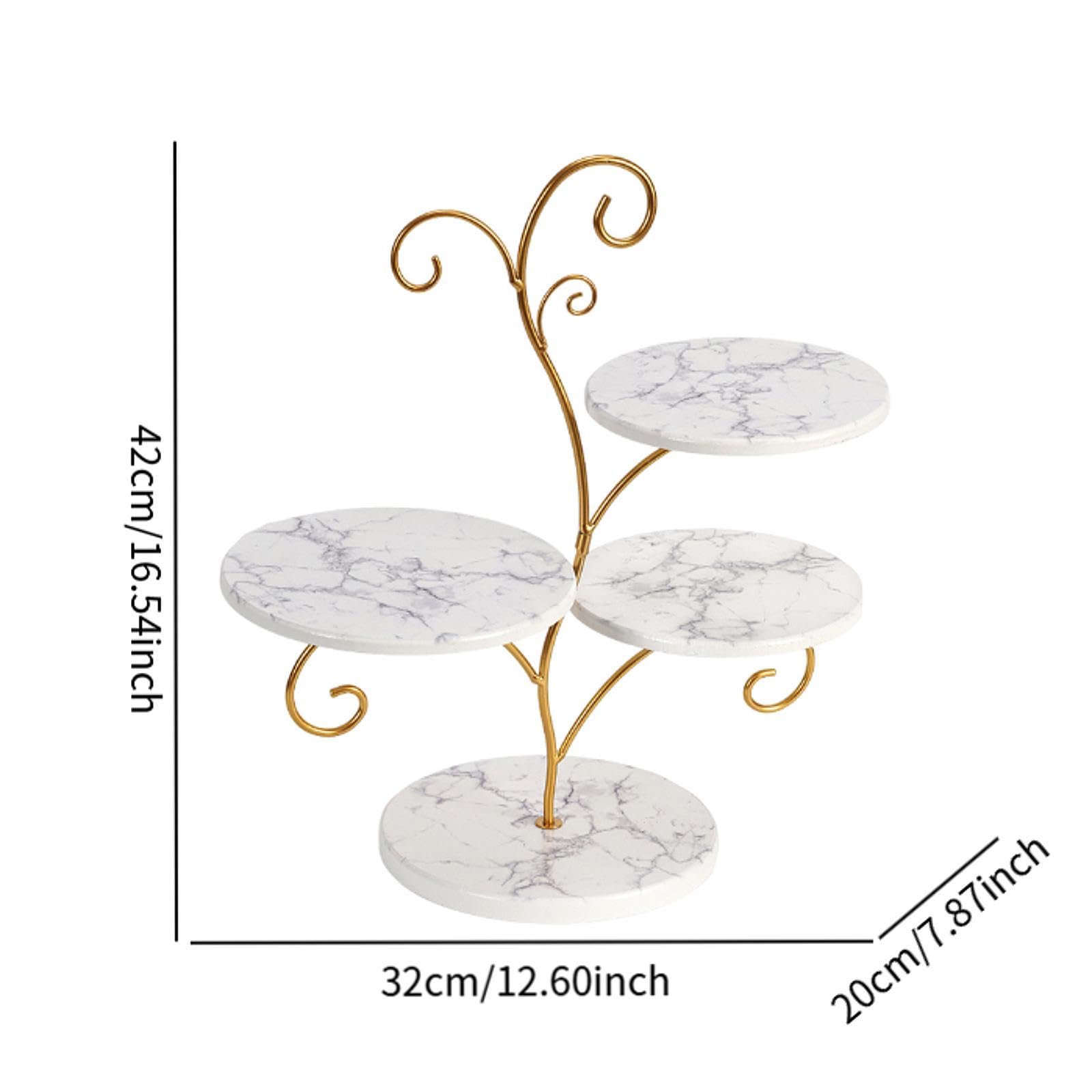 Tachiuwa 4 Tier Cupcake Stand Plate Snack Storage Rack Treats Display Stand Tiered Serving Tray for Banquet Wedding Table Decoration