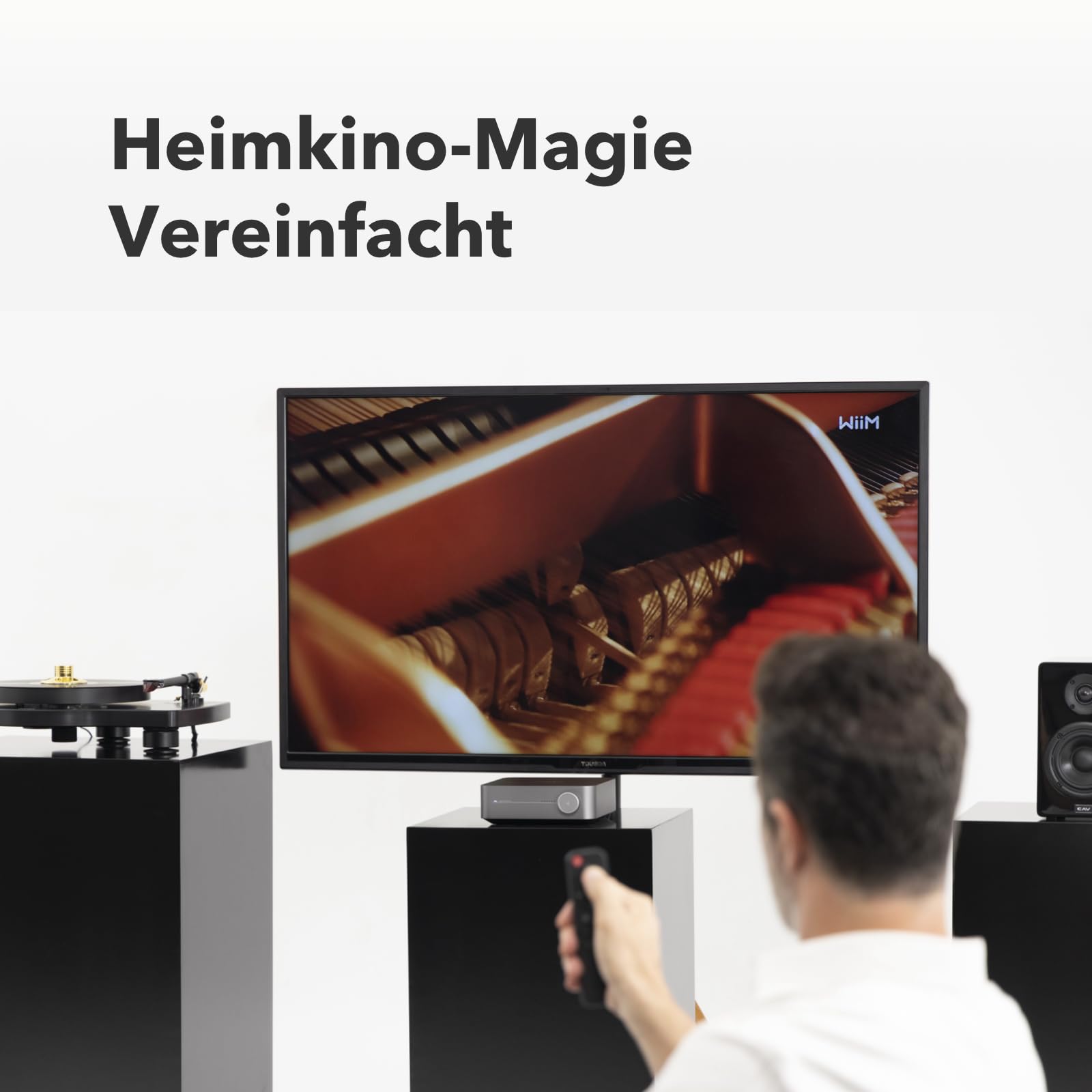 WiiM Amp Pro: Multiroom-Streaming-Verstärker | Kompatibel mit Google Cast, Alexa | HDMI, Sprachsteuerung | Streaming von Spotify, Amazon Music, Tidal & mehr - Dark Gray