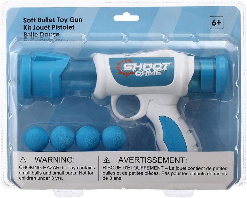 MINISO Shooting Game Toy for Kids Extended Soft Bullet Air Toy Gun Kit with 8 EVA Balls Indoor Activity Family Games Gift for Children