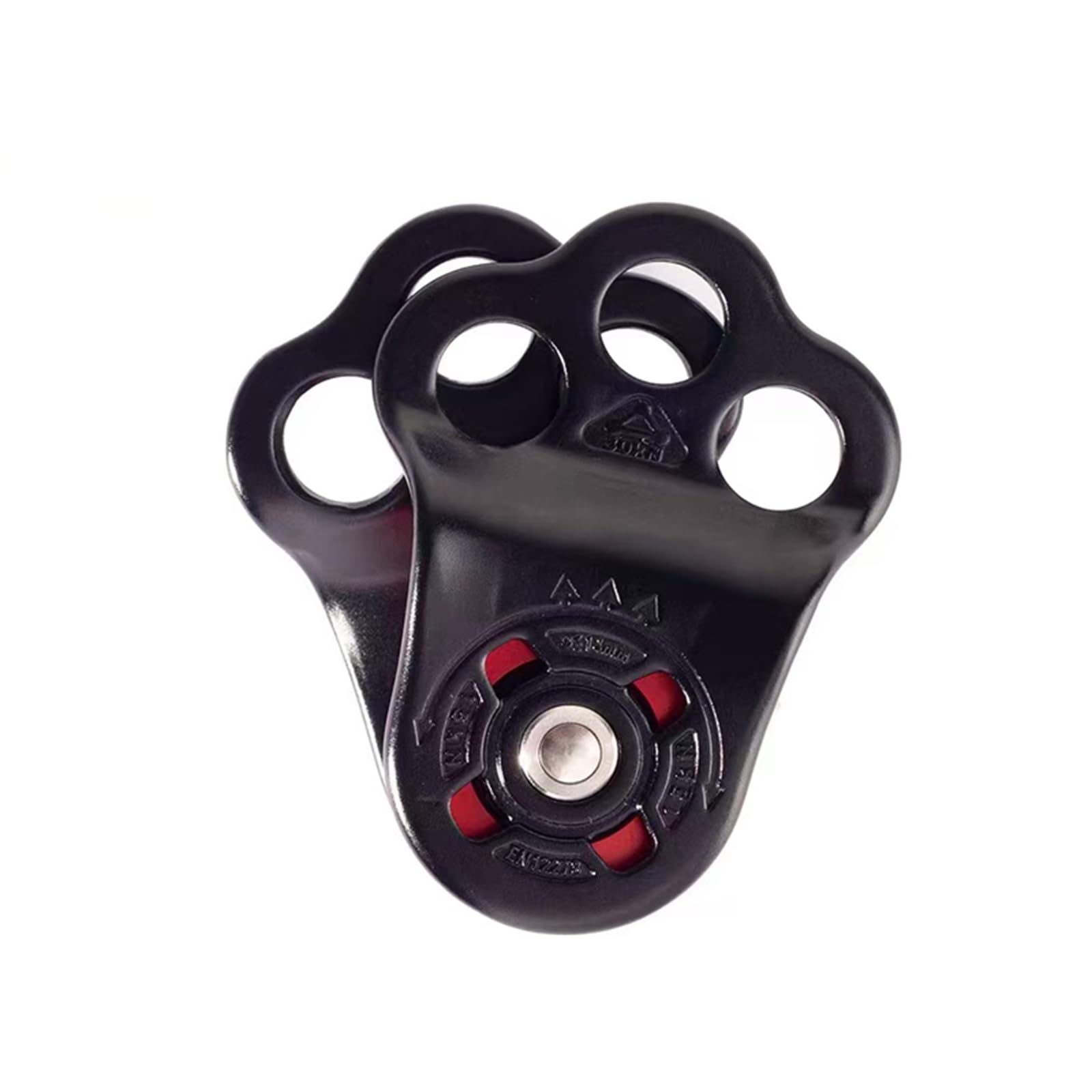 Polea individual de rodamiento de bolas de 30 KN de 3 agujeros para equipo de rescate de transporte de cuerda de 14 mm