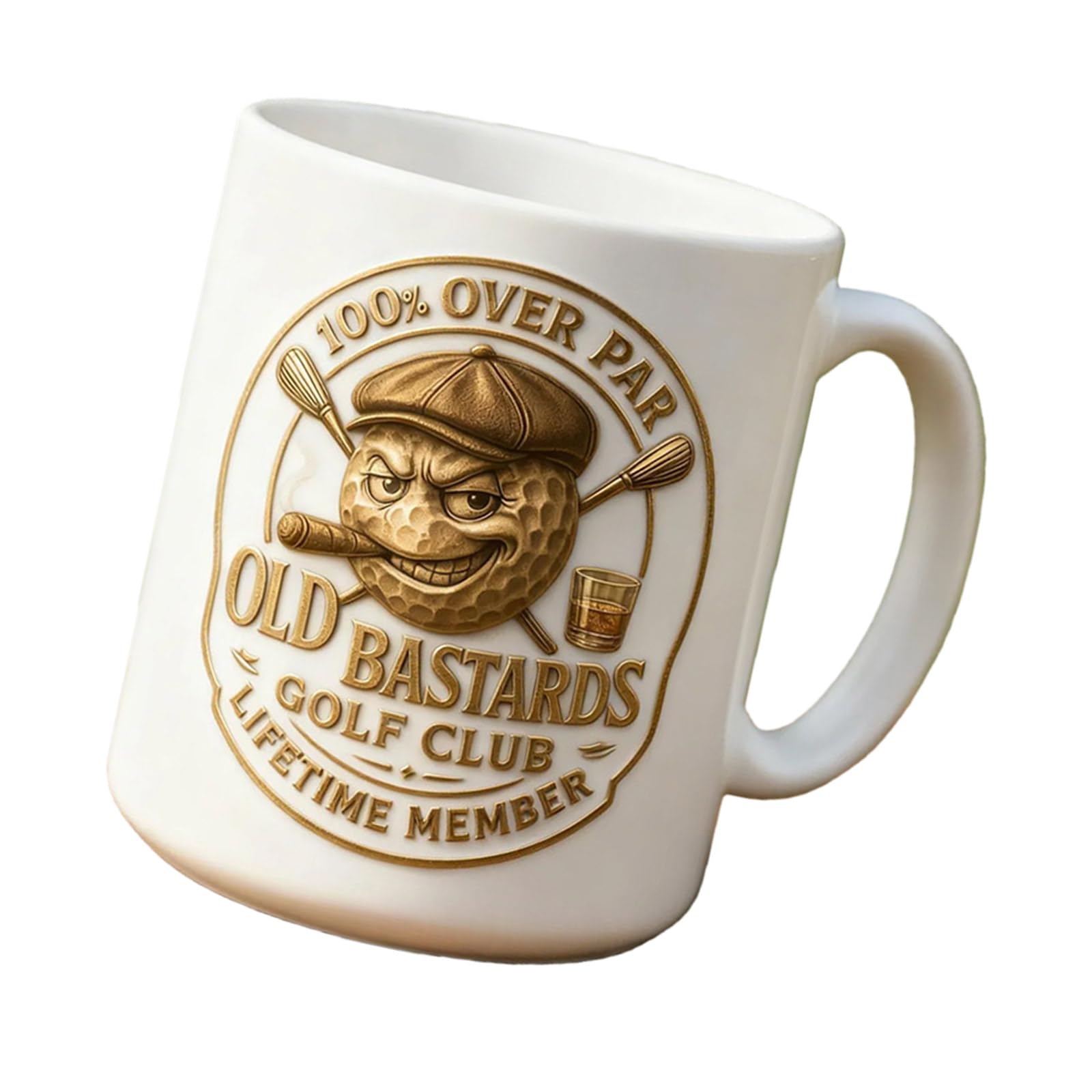 carotoe Conversation Starter Humorous Golf Ceramics Mugs Home Use Microwave Safe Mugs for Men Uncle Husband Large