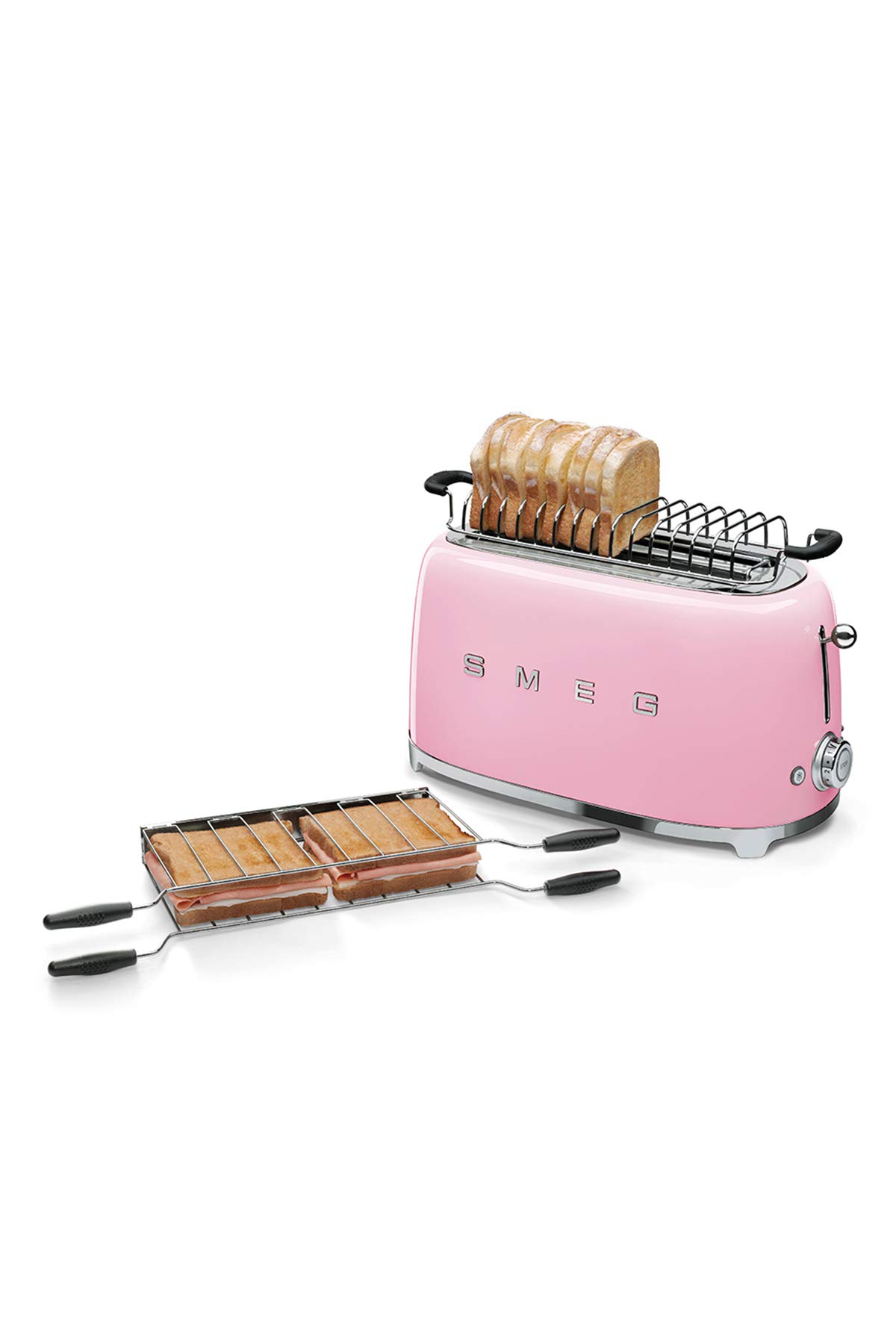 SMEG TSF02PKEU, Tostadora de 4 rebanadas 50's Style, Pastel pink
