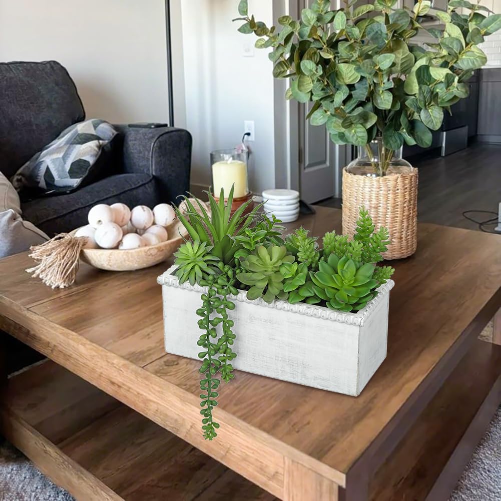 Briful Piante grasse artificiali in vaso di legno, piante artificiali decorative per interni, piante grasse finte, piccole piante finte per soggiorno, bagno, cucina, decorazione da tavolo