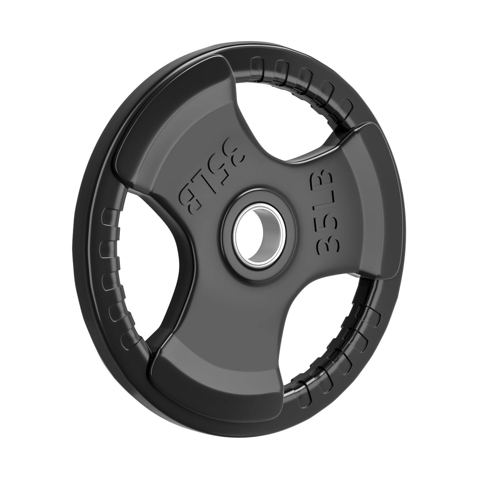 LIONSCOOL 2-Inch Rubber Olympic Grip Weight Plates for Strength Training, Weightlifting, Solid Cast Iron Plate for Barbell in Single/Pair/Set for Home & Gym (2.5-45LB), One Year Warranty