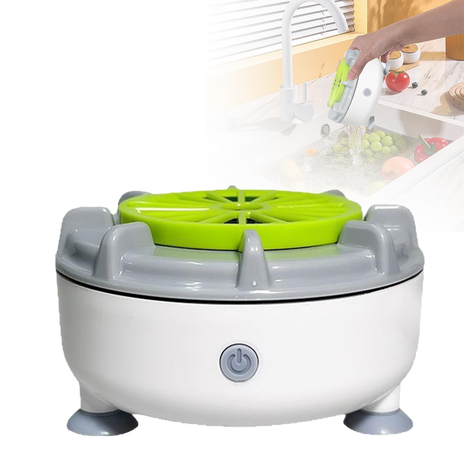 Kouamor Green Efficient Portable Fruit And Vegetable Washers, Automatic Fruit Washing Machine, Fruit Washer, Fruit Cleaner Spinner, With Swirl Cleaning Tech, Pesticide Removal, For Vegetable, Fruit