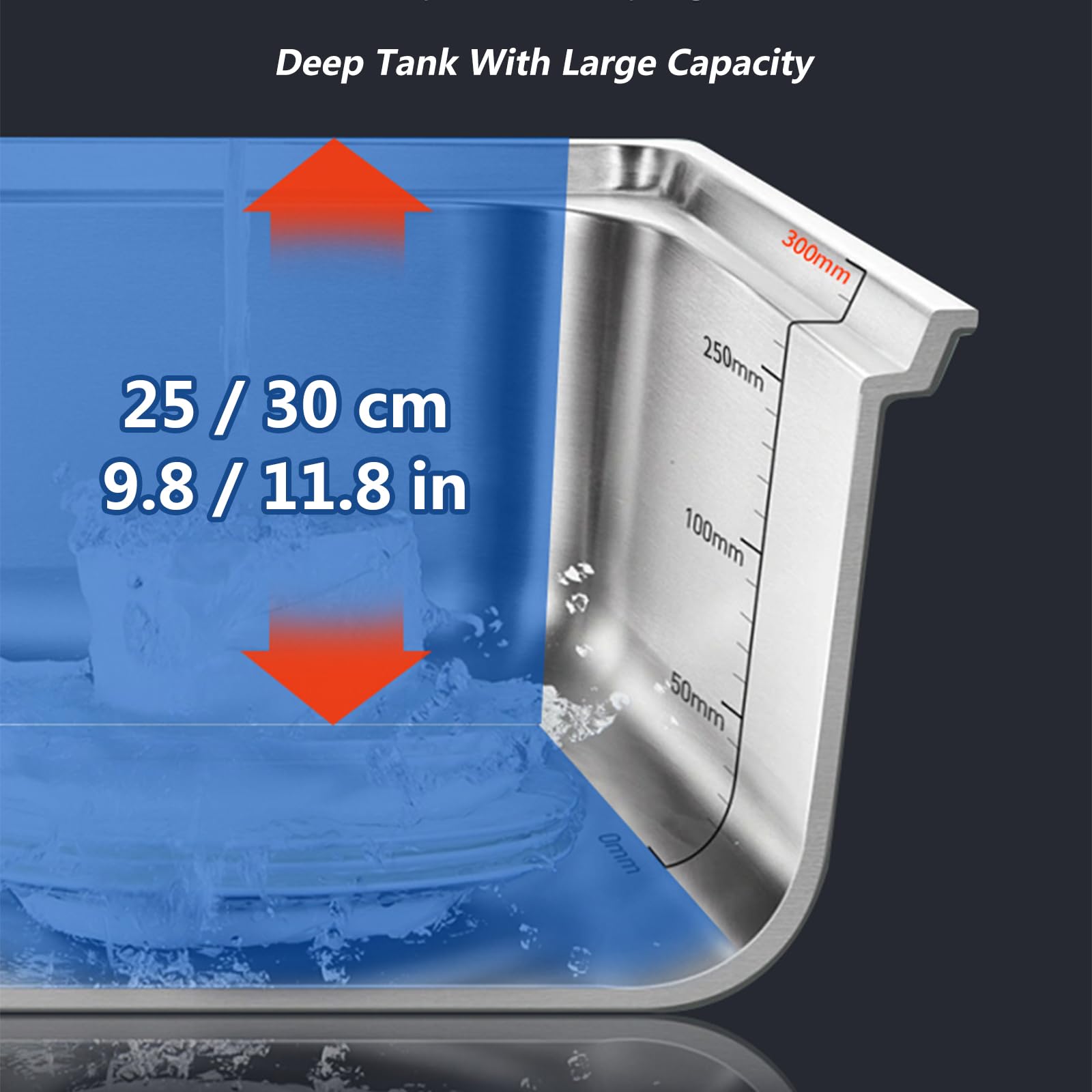 Lavabo di servizio in acciaio inox con bacino profondo, lavello da pavimento commerciale, secchio per mocio, cucina, ristorante, azienda, garage, 120 x 60,80 x 60 cm