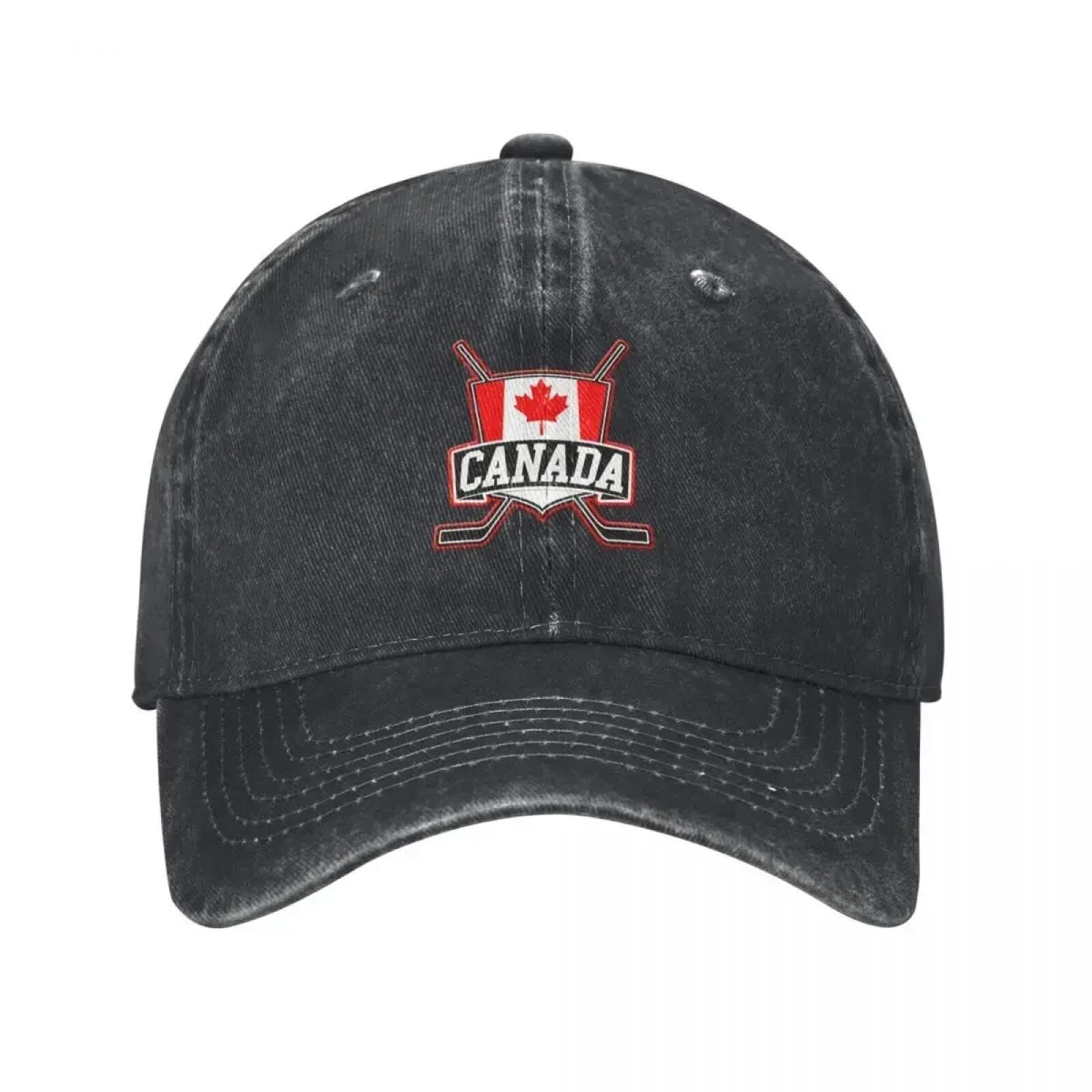 Canada Hockey Logo Flag Baseball Cap Hat Man Luxury Rugby Beach Bag Wild Ball Hat Men Luxury Brand Women's