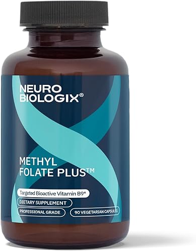 Neuro biologix Methyl Folate Plus - Suplemento de apoyo de metilación mejorado con folato metilado, B2, B3 y ácido folínico, estimula el corazón, el