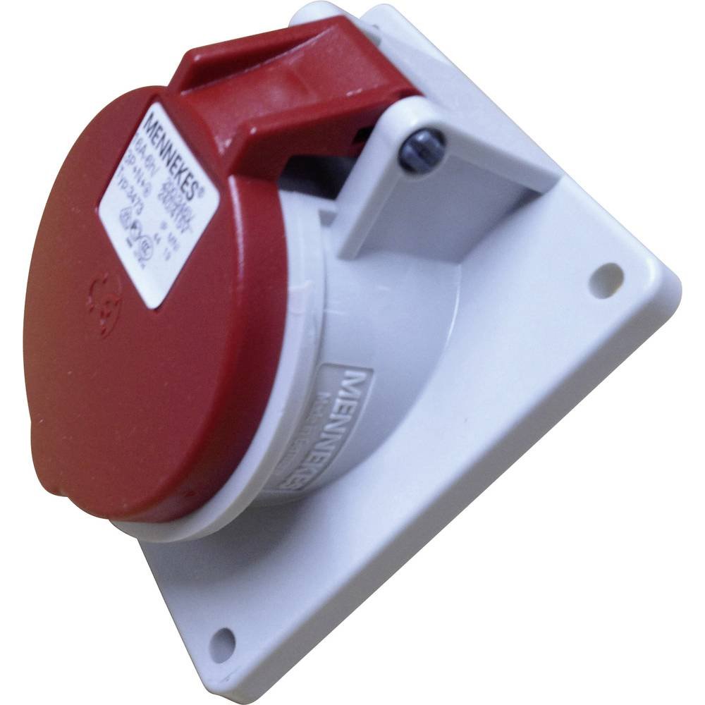 Mennekes 3473 - Base Recessed CEE Angled 400 V 3 Pole + Neutral + Earth 16 A Blue, Red, White
