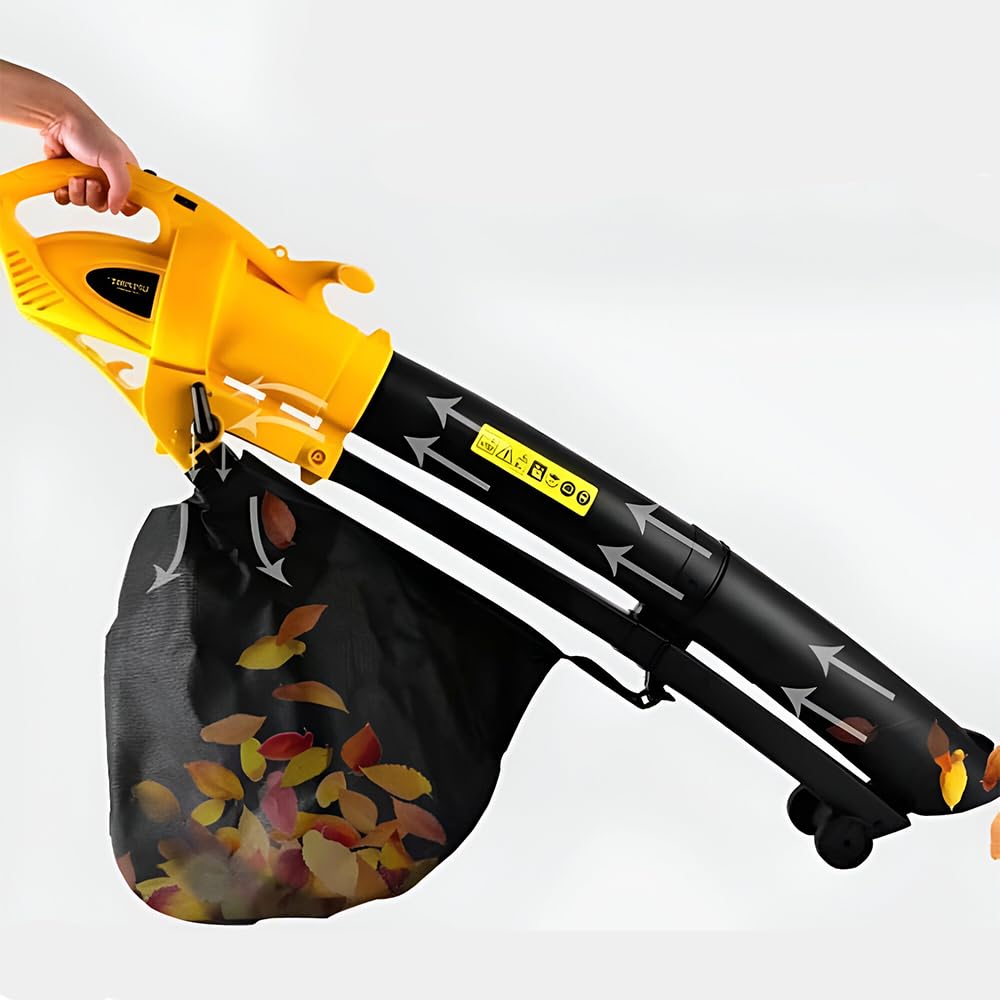 Soffiatore Aspiratore Trituratore 3000W 3 in 1 Giardino Foglie Sacco 30L 6 Velocità