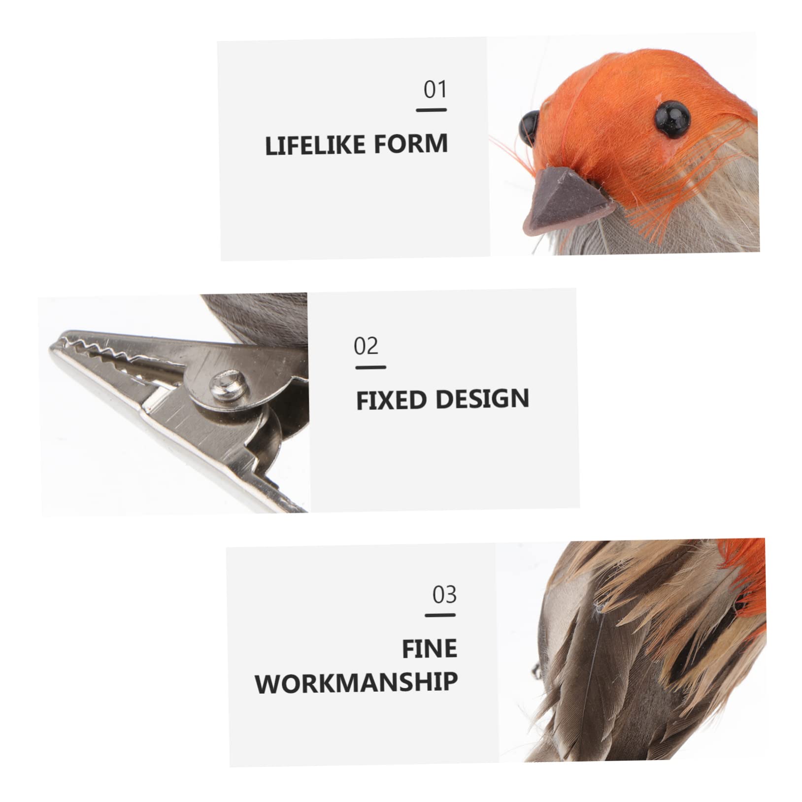 Cabilock 24 Pcs Moineau Artificiel Résine Artisanat Ornement Animal Décor Scène Mise en Page Décor Oiseau Parure Scène Oiseau Accessoire Perroquet Scène Moineau Animal