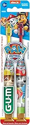 Escova Dental Infantil GUM Patrulha Canina, cerdas macias e limpador de língua, 2 unid, Gum, Sortidas, pacote de 2