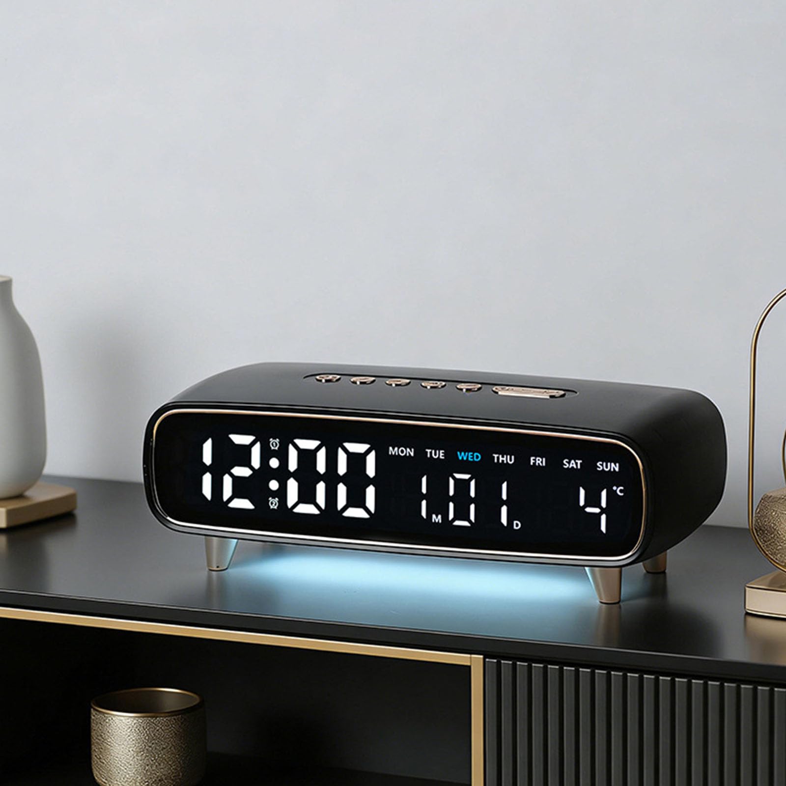 Reloj Despertador Digital Multiusos con función de retroiluminación de Pantalla LED Clara y configuración de Alarma múltiple para Cualquier habitación Reloj Digital Delgado