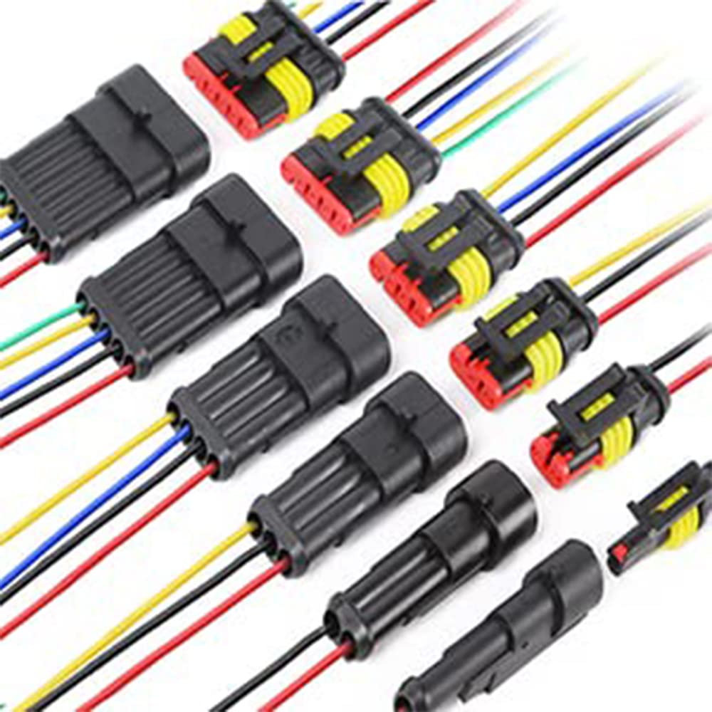 798 szt. 50 zestawów wodoodpornych samochodowych zacisków elektrycznych 1/2/3/4/5/6 męskie i żeńskie styki zestaw złączy przewodów samochodowych do samochodu motocykla morskiego 22-16 AWG