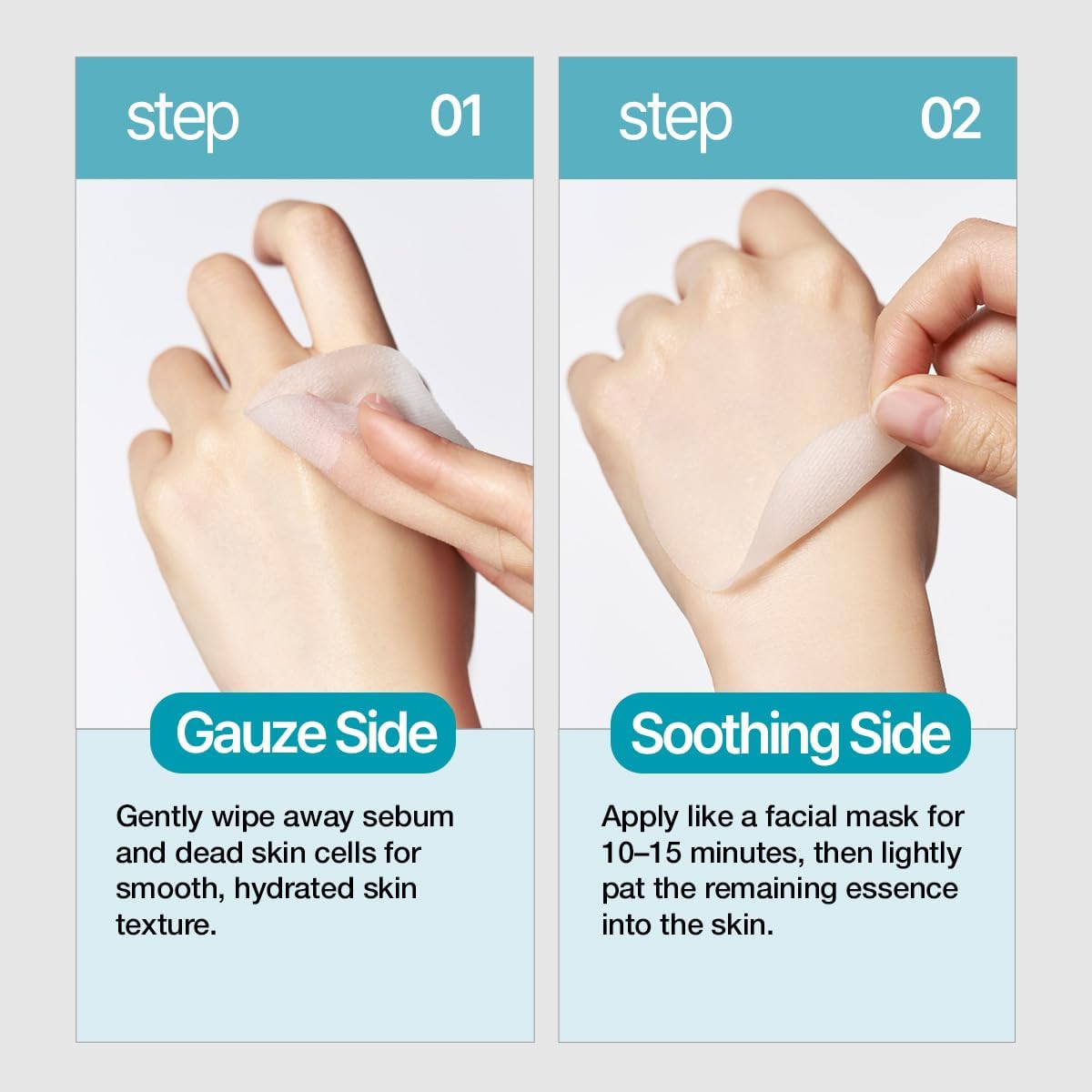 DERMATORY Cica 2X Blemish Soothing Gauze Pad, Calming & Cooling for Redness Relief, PDRN for Skin Tone and Dark Spot Care, Hydrating Toner Pads for Face, for Sensitive Skin, Korean Skin Care, 70 Sheet