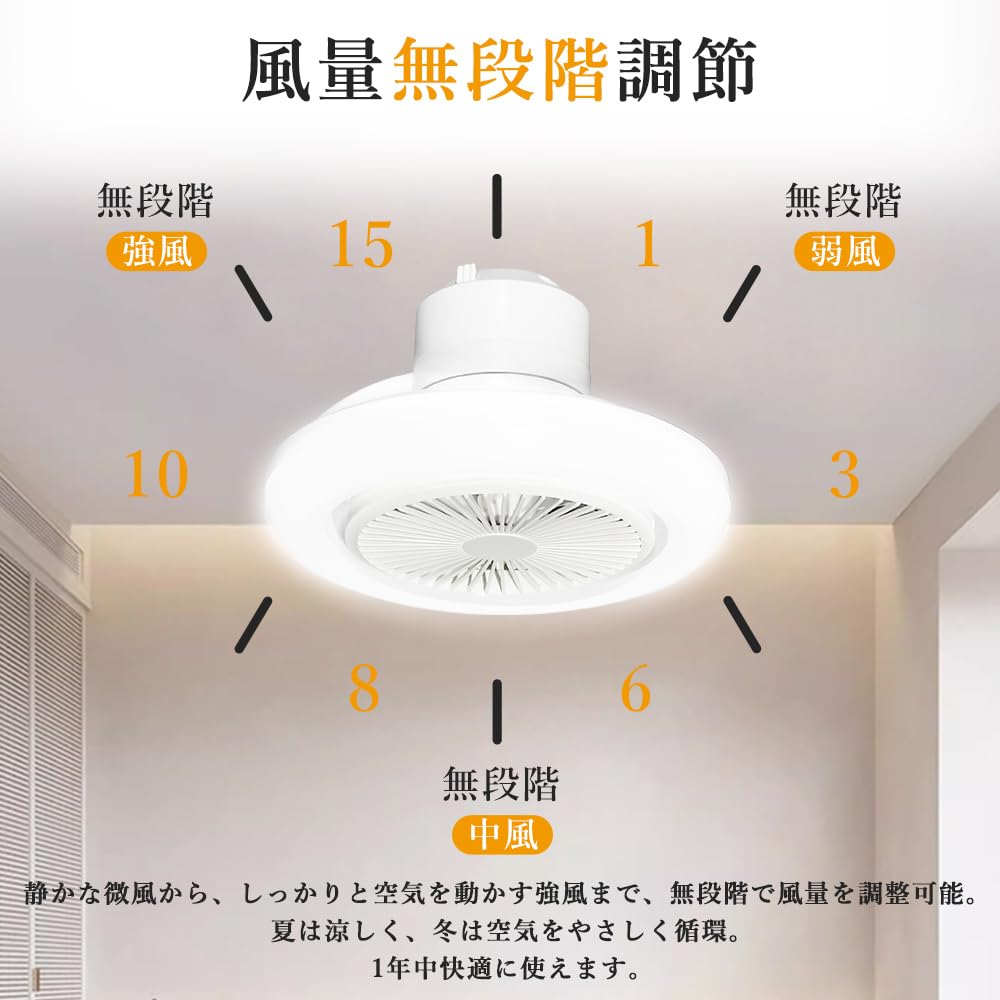 Amazon.co.jp : 【360°首振り・正逆回転】シーリングファンライト 6~8