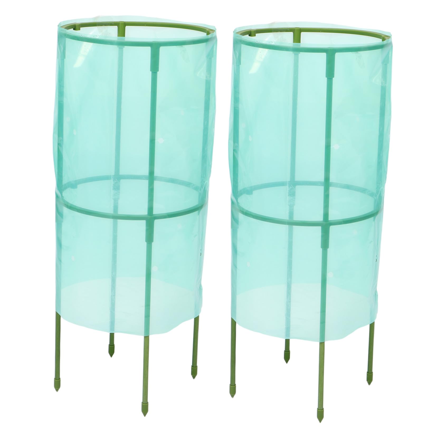 Copripiante da Giardino 2 Pezzi in Plastico Verde per Protezione Invernale | Aiuole Rialzate e Fiori, Copertura Contro Freddo e Gelo, Balconi e Casa