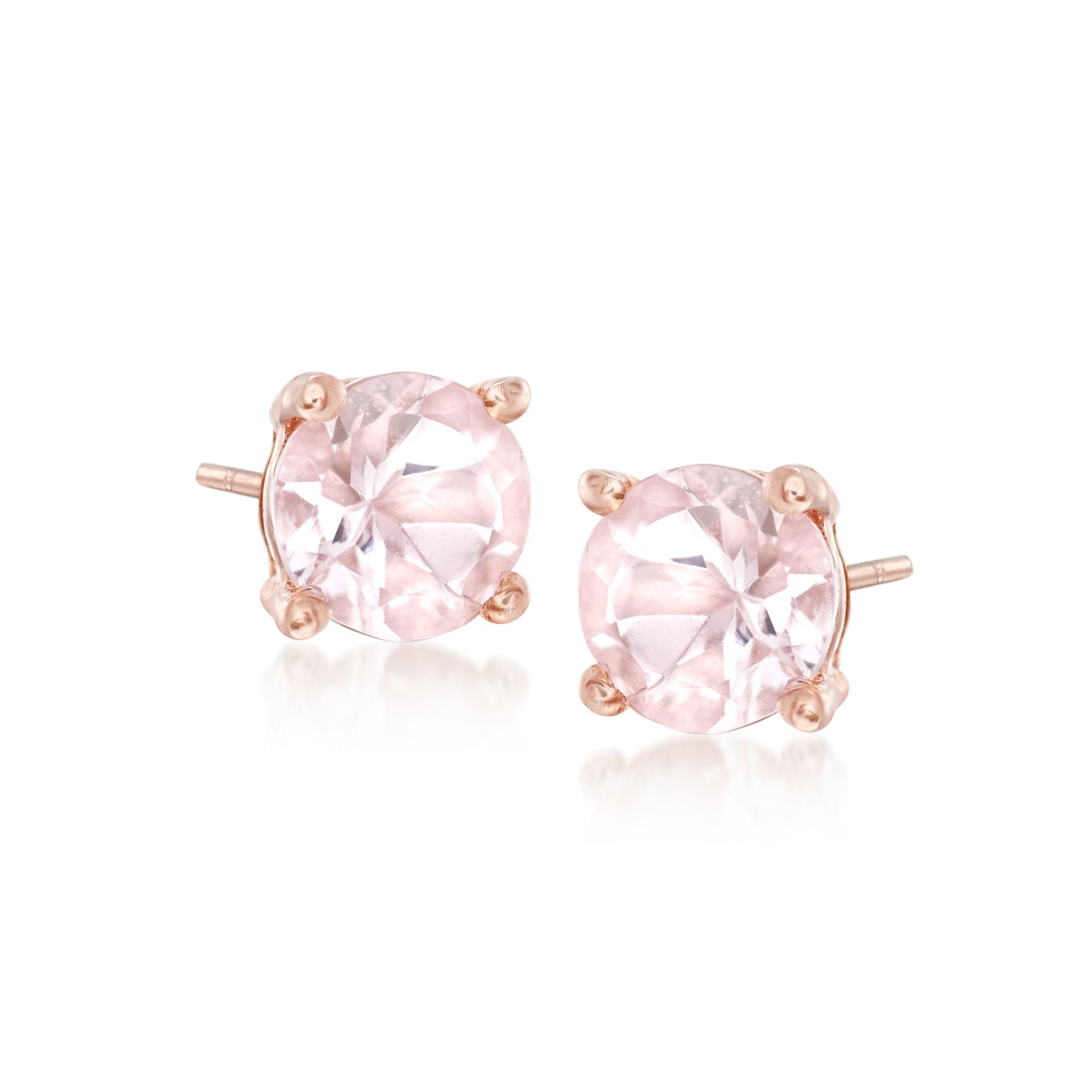 Ross-Simons0.70 ct. t.w. Morganite Stud Earrings in 18kt Rose Gold Over Sterling