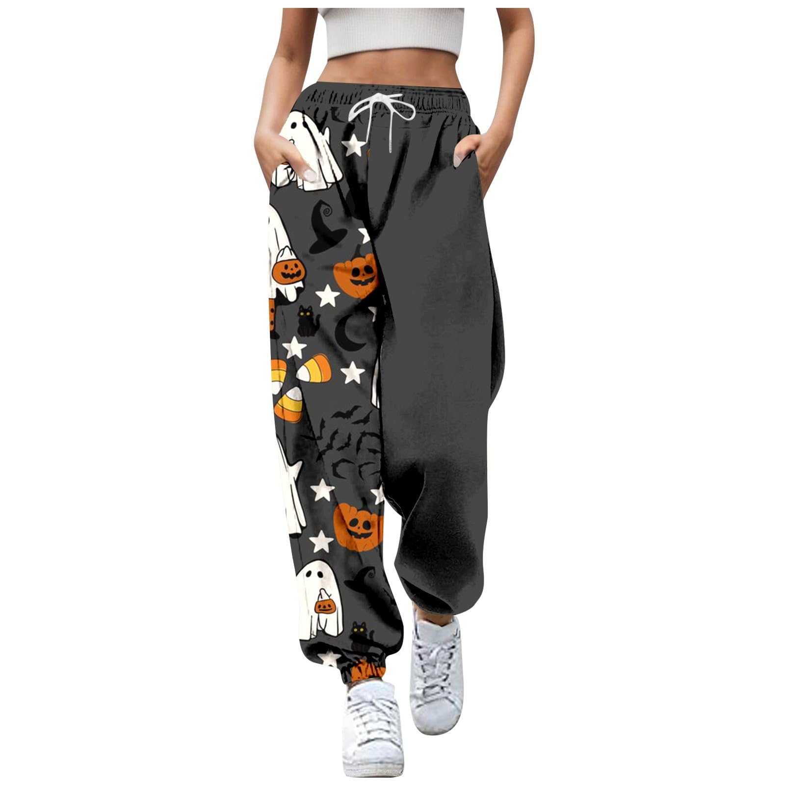 Jogginghose Damen Halloween Print - Sweatpants Mit Kürbis-Motiv