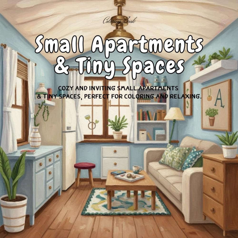 Small Apartments & Tiny Spaces: cozy and inviting Small Apartments & Tiny Spaces, perfect for coloring and relaxing.