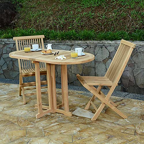 Table Pliante Ovale en Teck Ecograde Manoï 120 x 60 cm pour Balcon