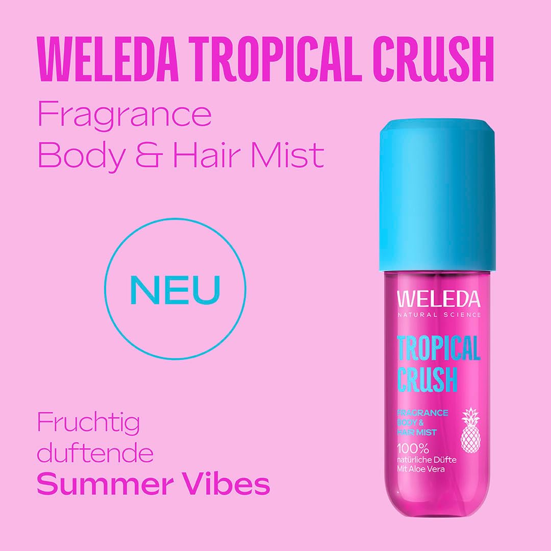 WELEDA Bio Fragrance Body & Hair Mist Tropical Crush - Naturkosmetik Bodyspray/Körperspray mit Mango, Himbeere & Ananas Duft erfrischt Haut & Haare (vegan, 95ml) - 4