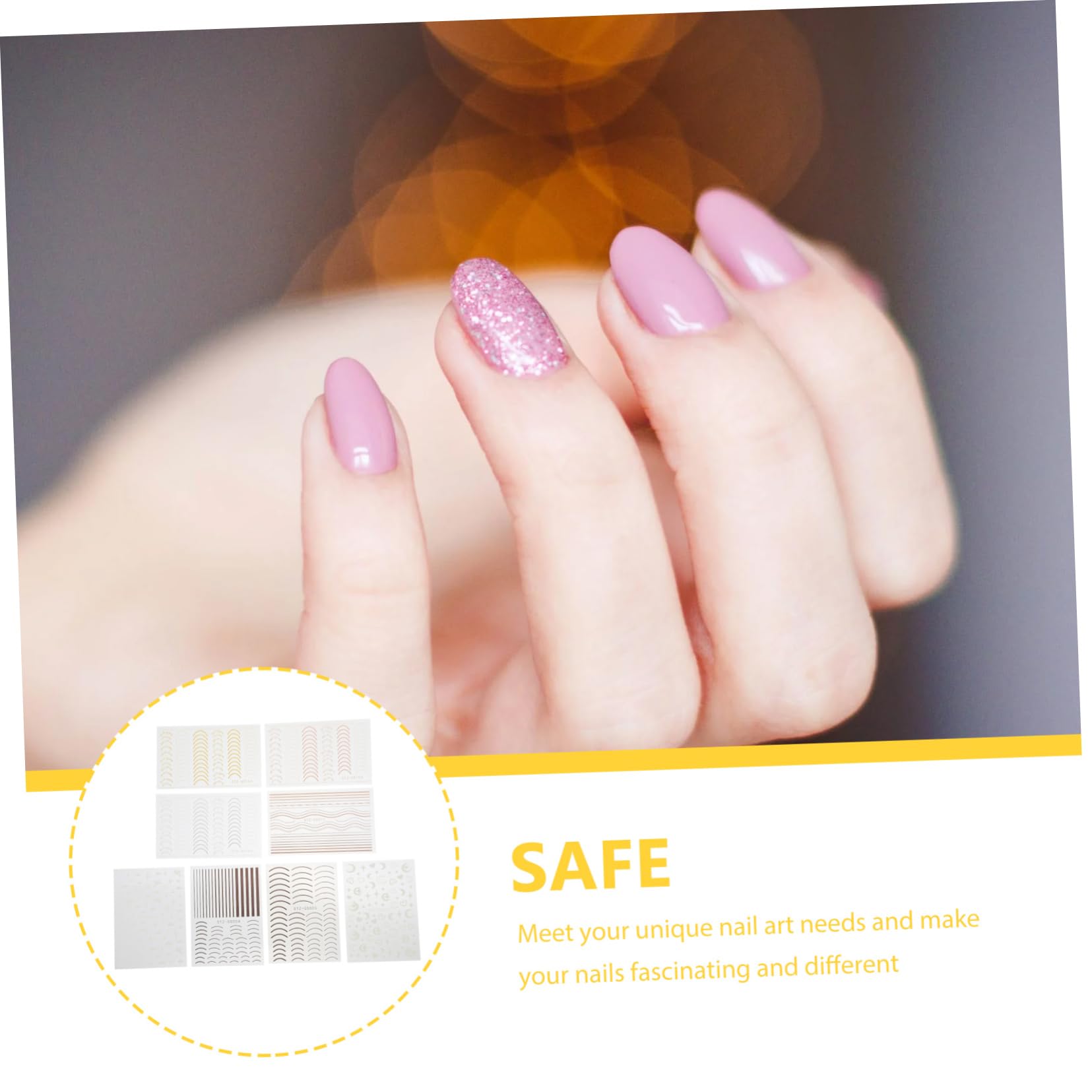 Healeved 40hojas Pegatinas De Nail Art Líneas Para Manicura Variantes Para Decoraciones De Uñas