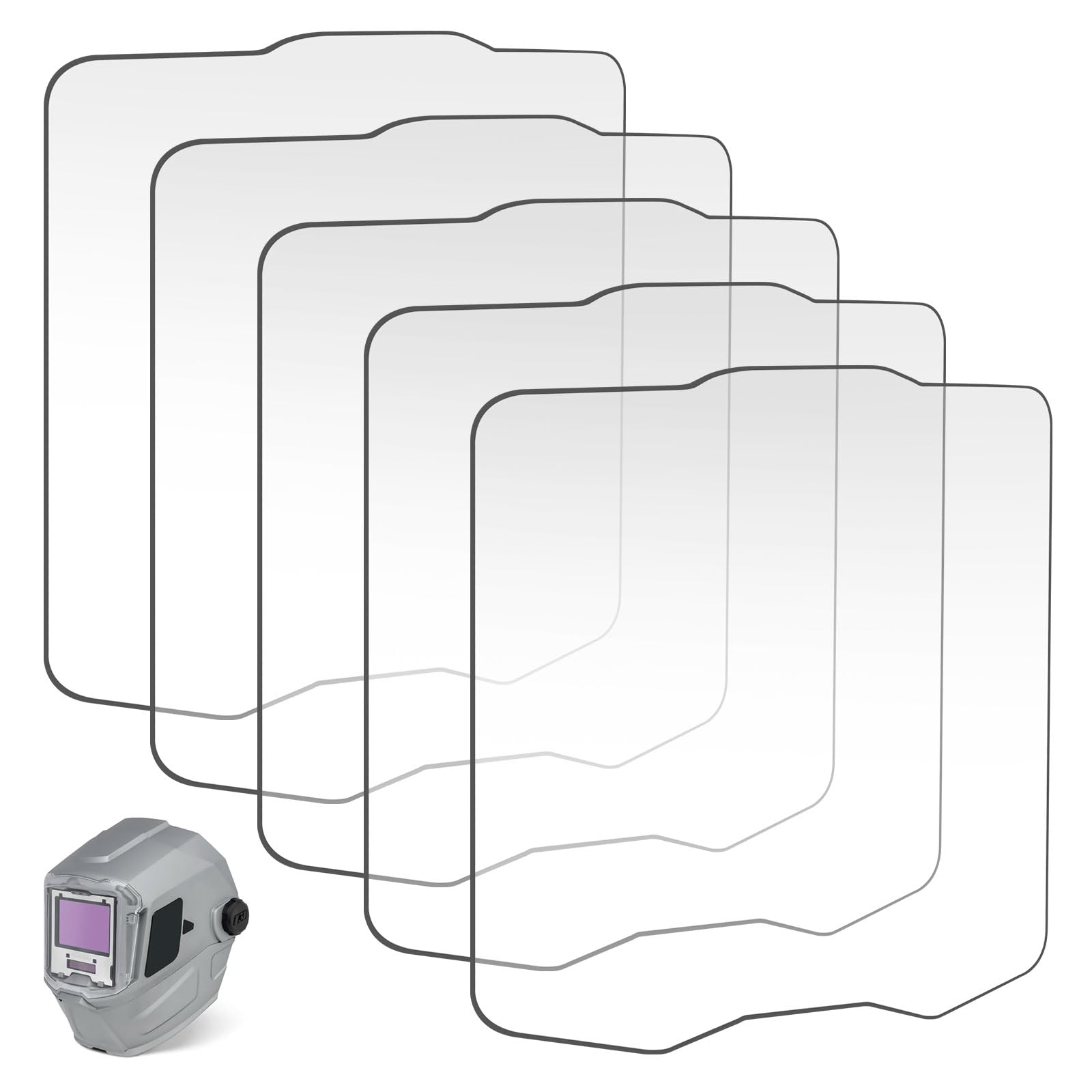 265304 Lot de 5 lentilles de protection avant pour casques de soudage Miller Electric T94 Series - Verres transparents pour protéger le casque de soudage contre les étincelles, les éclaboussures et